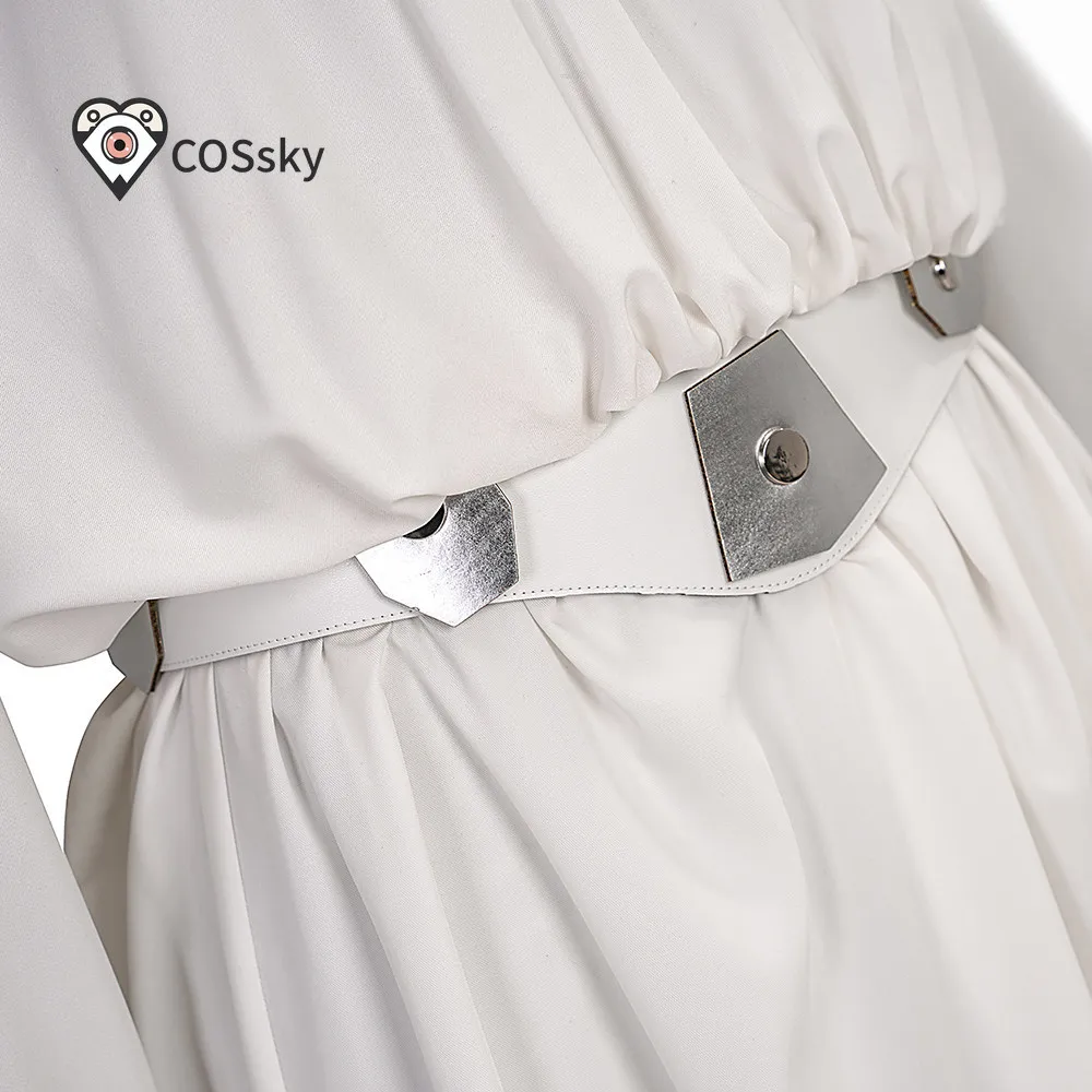 

Новый костюм принцессы Леи для косплея, по мотивам фильма SW 4, для Хэллоуина, Рождества, ролевых игр, вечеринок, комиксных мероприятий, женская фэнтезийная одежда с обувью