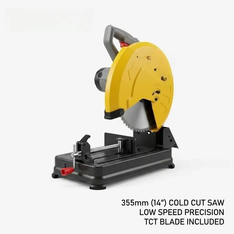 Professional Cold Cut-off Saw CARTVOX CT9350 355mm Heavy Metal Cutter with Low Speed Precision Induction Motor