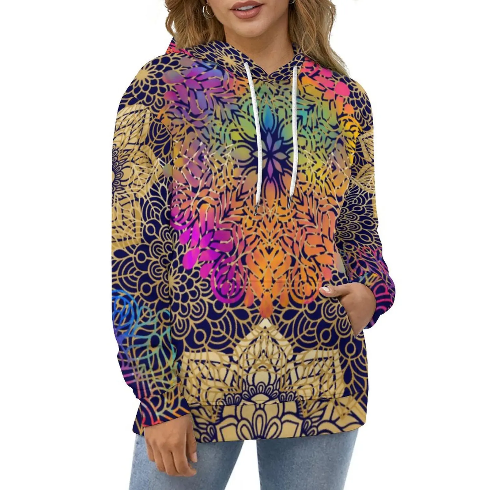 

Colorful Tribal Hoodies Ethnic Floral Print Korean Fashion Casual Pullover Hoodie Long Sleeve Design Hooded Sweatshirts 5XL 6XL