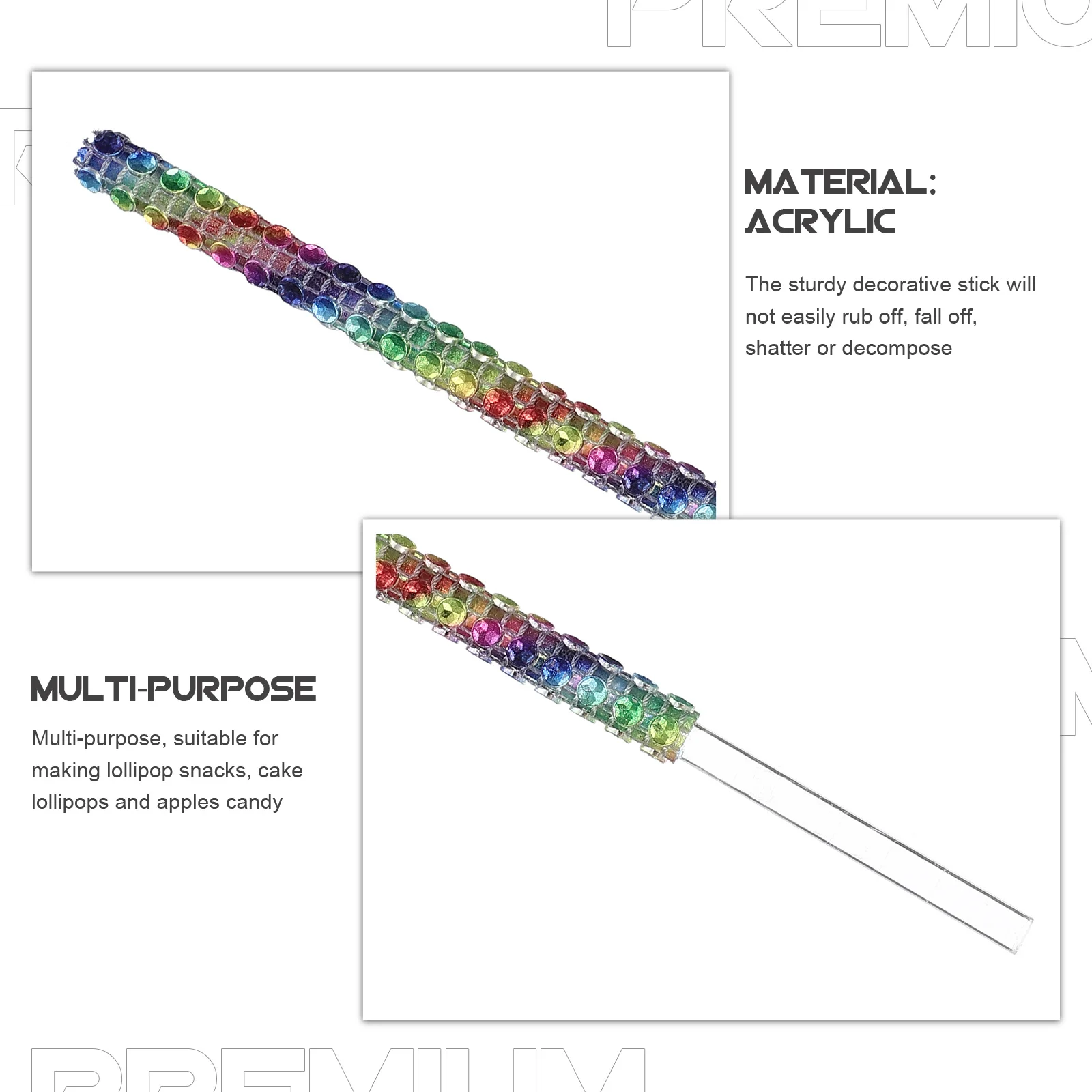 

10Pcs Decorative Apple Sticks Shiny Candy Sticks for Chocolate Fruit Cake Lollipop Making DIY Party Festival Decorations