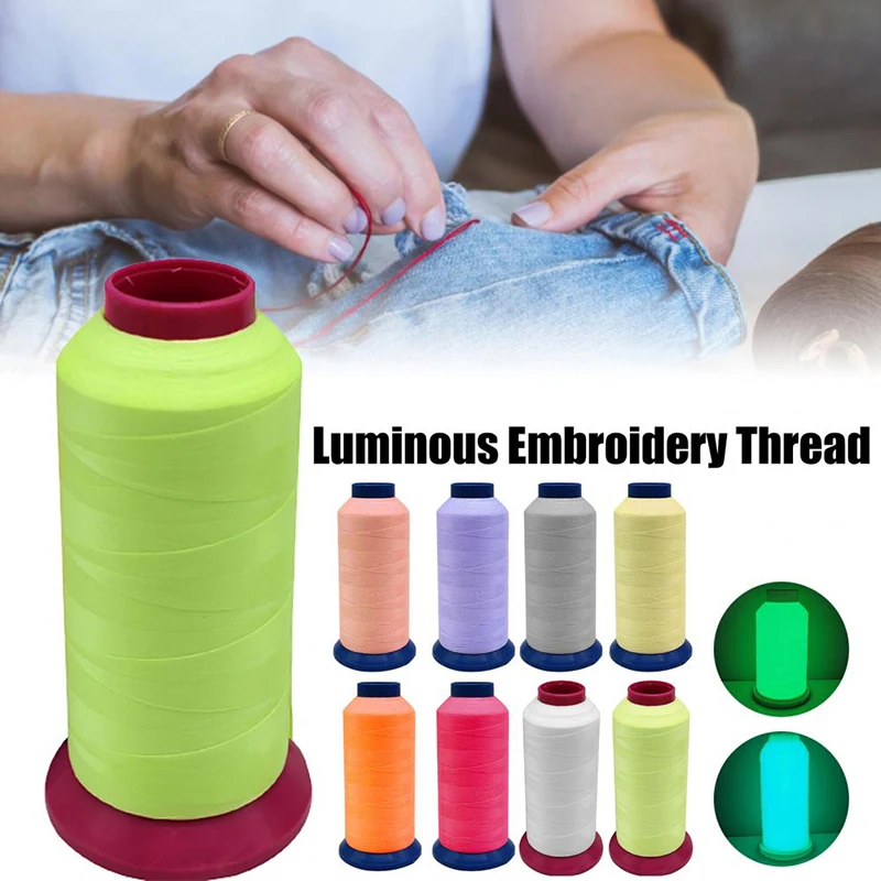 1000 Yards Luminous Embroidery Thread Glow in the Dark Sewing Threads DIY Handmade Cross Stitch Yarn Line Home Needlework