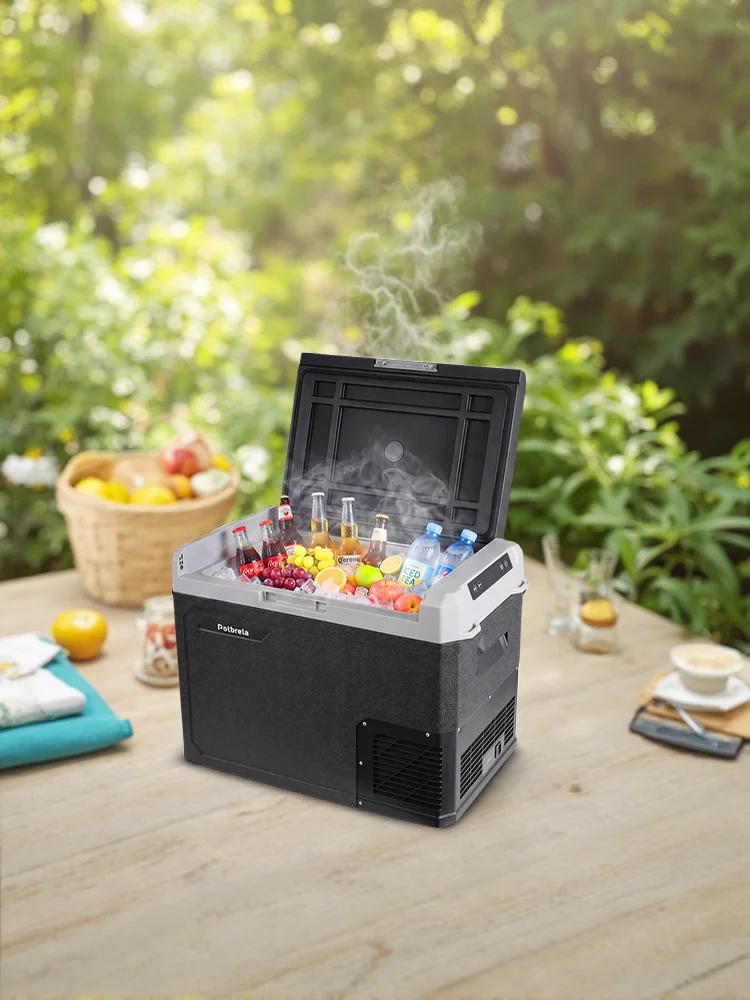 Patbrela 12V/24V Dual-Use-Auto-Minikühlschrank, tragbare Kühl- und Gefrierbox mit Kompressor für Autos und LKWs