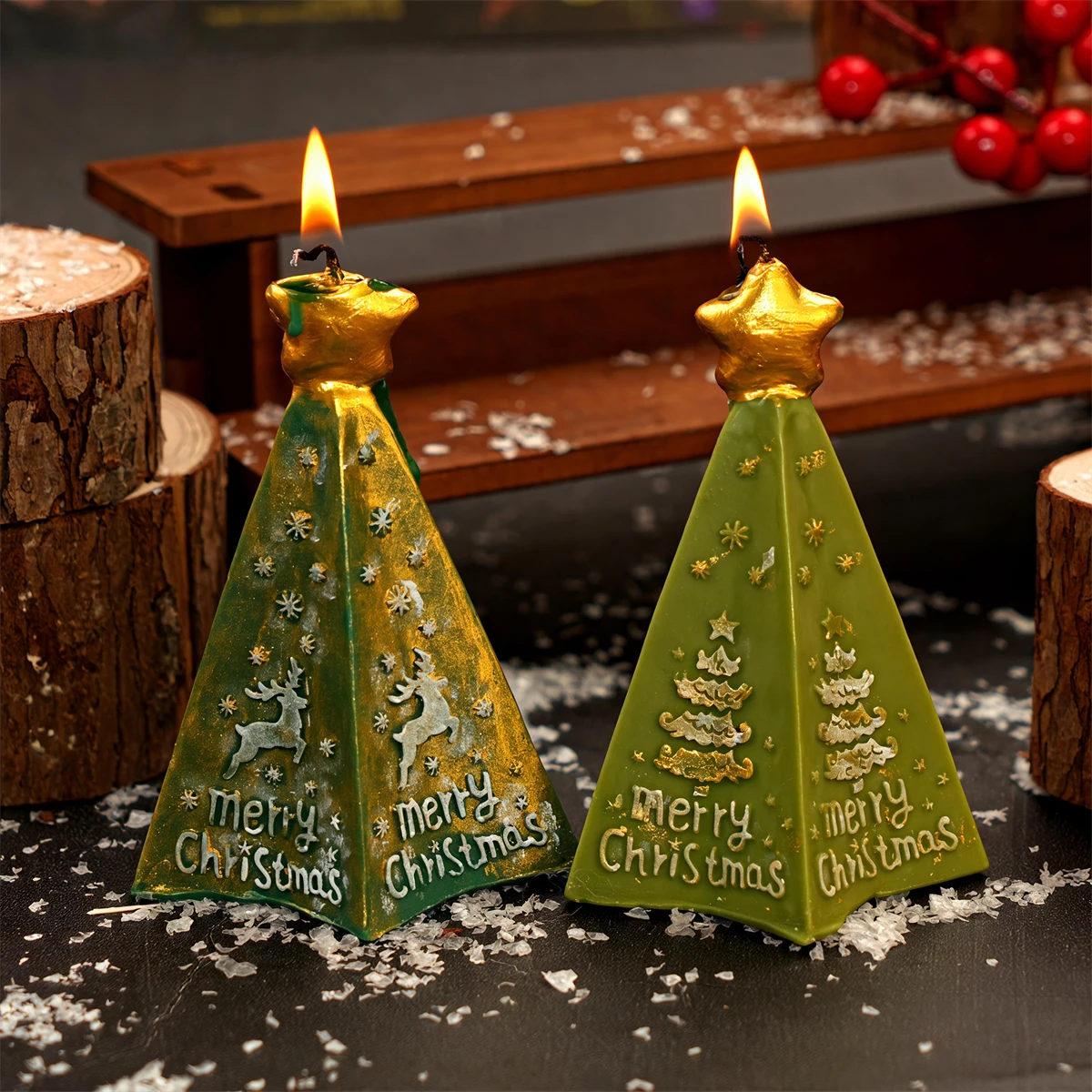 3D Geometry Xmas Tree Candle S - огляд і ціна Xmas Candle Making