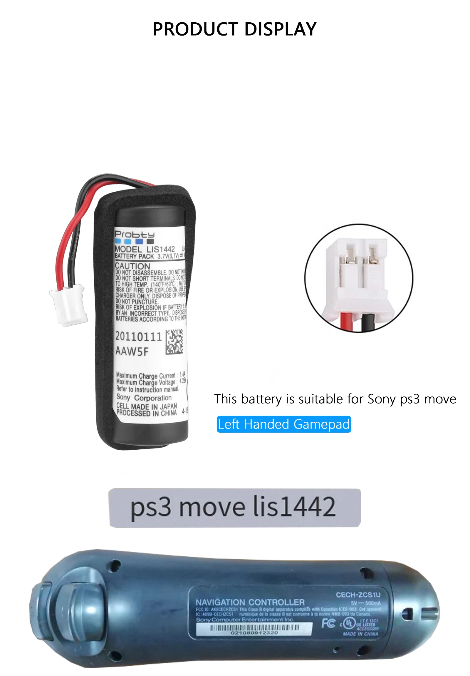 LIS1441 LIS1442 소니 CECH-ZCM1E CECH-ZCM1U CECH-ZCS1E CECH-ZCS1U 플레이스테이션 3 PS3 이동 모션 컨트롤러 LIP1450용 배터리