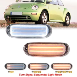For Volkswagen Beetle  Front Bumper Sequential Amber Turn Signals Lights White LED as Driving Lights/Parking Lights 1998-2005