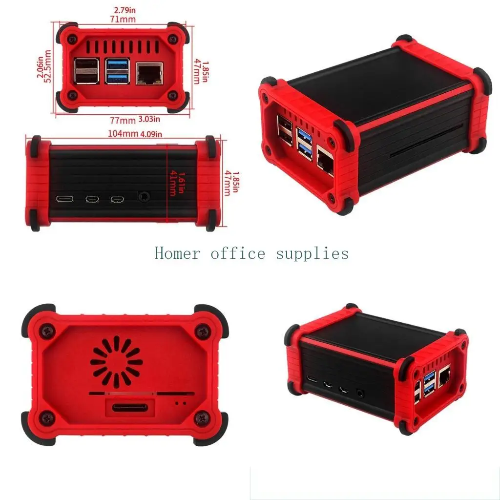 

K43B Aluminum Case with Thermal Pad Metal Shell Black Enclosure for 4B