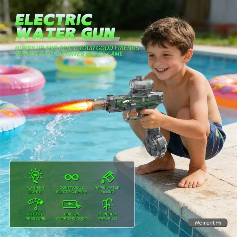 Electric Water Gun Automatic Shark Shape For Outdoor Water Fights_voghion.com