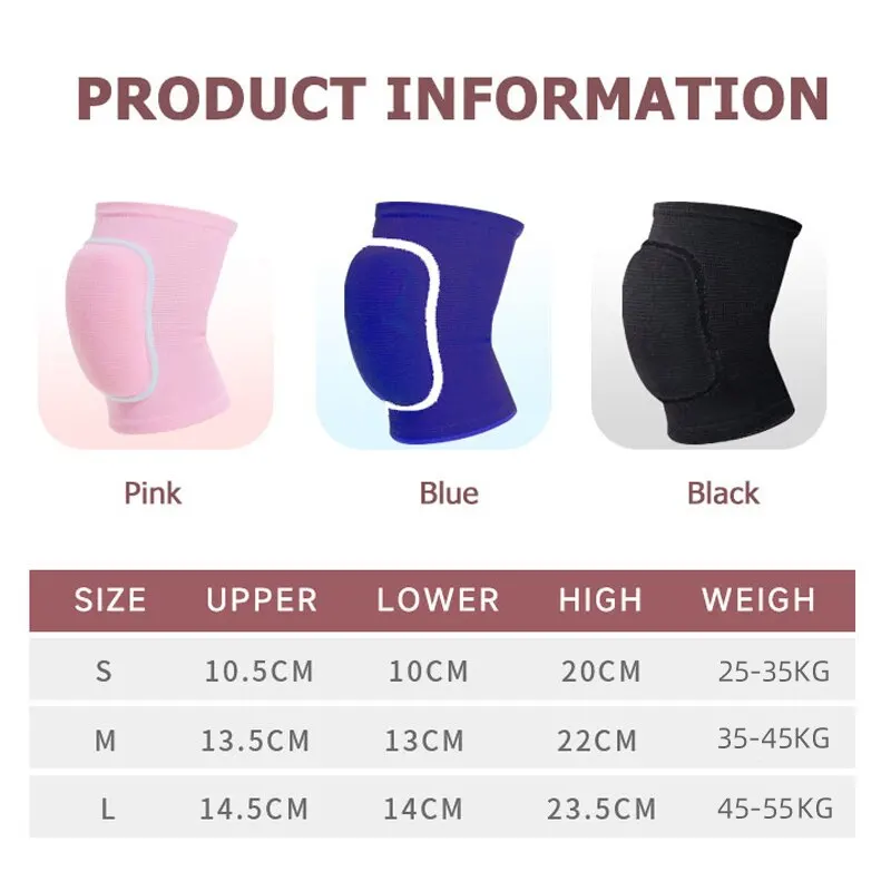 Volleyball Knee Pads for Dancers Men Women Kids Soft Breathable Knees Protective Football Dance Yoga Tennis Running Cycling Use