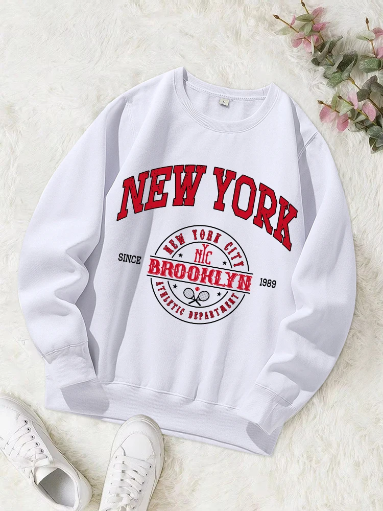 

Classic City Letter Printing Hooded Women'S Vintage Crewneck Fleece Hoodies Autumn Oversize Hoodie Simple Comfortable Streetwear