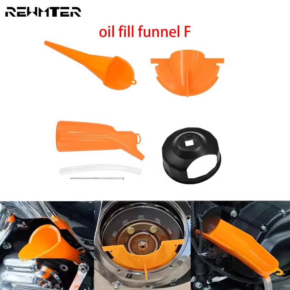 Motocyklowa skrzynia podstawowa Lejek do napełniania oleju Zestaw lejków do filtra oleju do Harley Touring Dyna Sportster XL883 Softail Fat Boy FLHT
