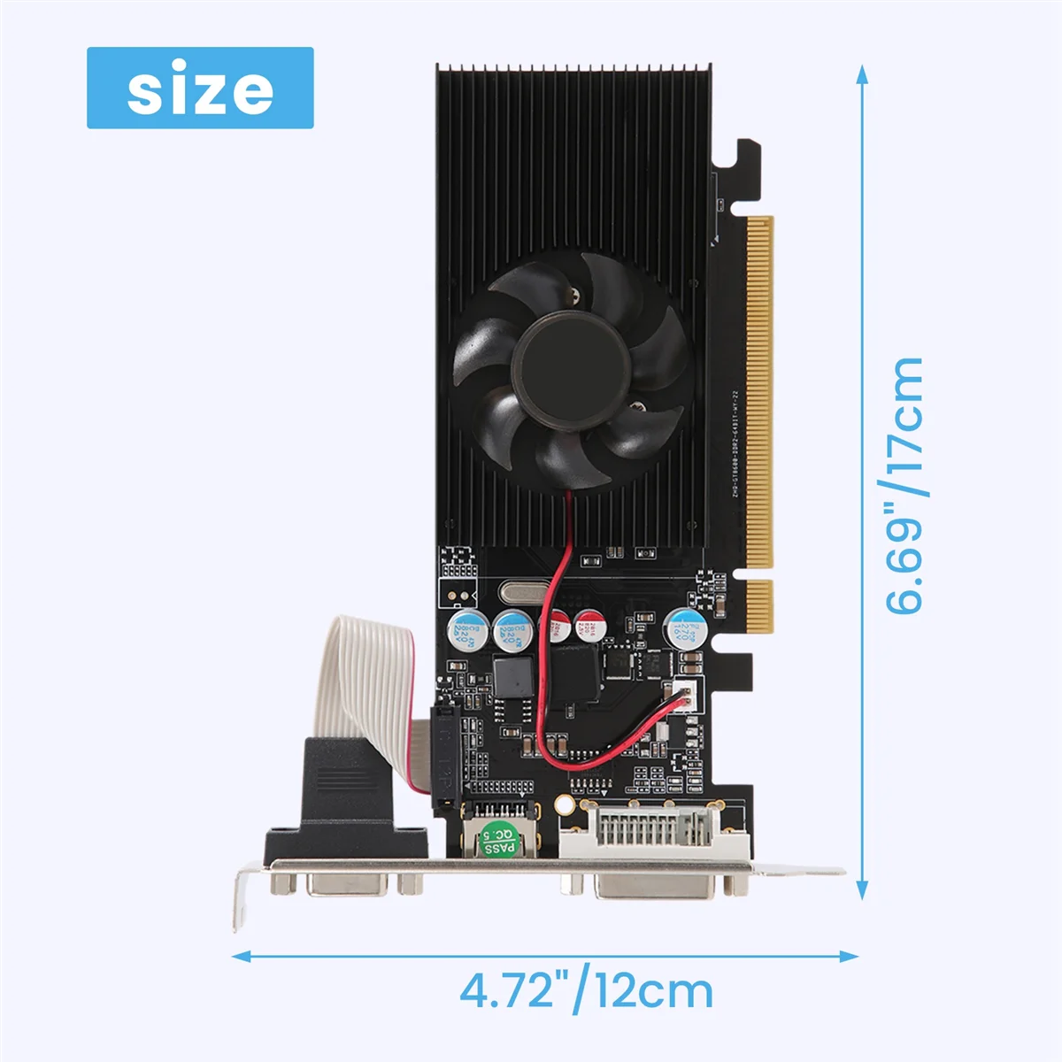 New GT210 1GB DDR2 64Bit Graphics Card PCIE 2.0 GPU HDMI-Compatible DVI VGA Desktop Video Card