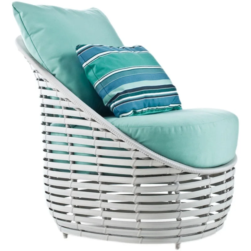 Custom High Creative Reclining Leisure Aluminum Alloy Backrest Sofa Chair Northern Europe Design Outdoor Courtyard Garden Set