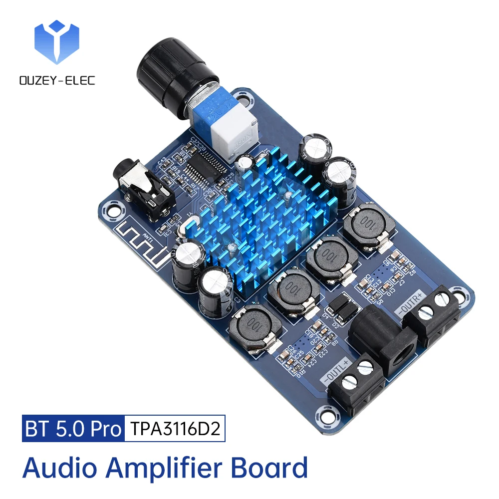 DC12-24V Bluetooth Audio Amplifier 50W * 2 High Power Dual Channel Stereo Amplifier TPA3116D2 Chip for Portable Audio Devices