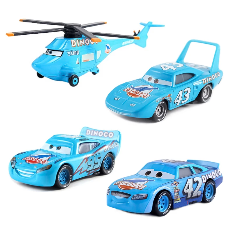 Image of Bestseller Pixar Cars Kinderspielzeug Lightning McQueen Blue Storm 1:55 Metall-Druckguss Dinoco Modellauto Spielzeug Kindergeburtstags-Geschenke