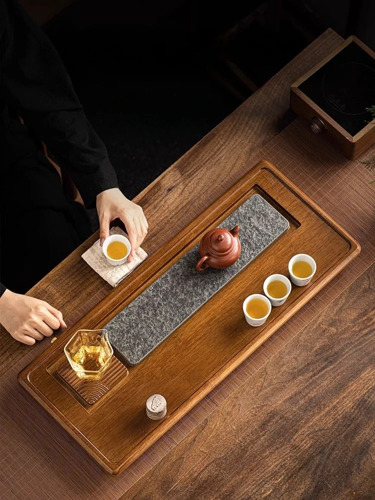 Whole Solid Wood Tea Trays, High-end Tea Tray, Modern Simplicity Household Drainage, Small Dry Tea Table Tray, Chinese Office Ba