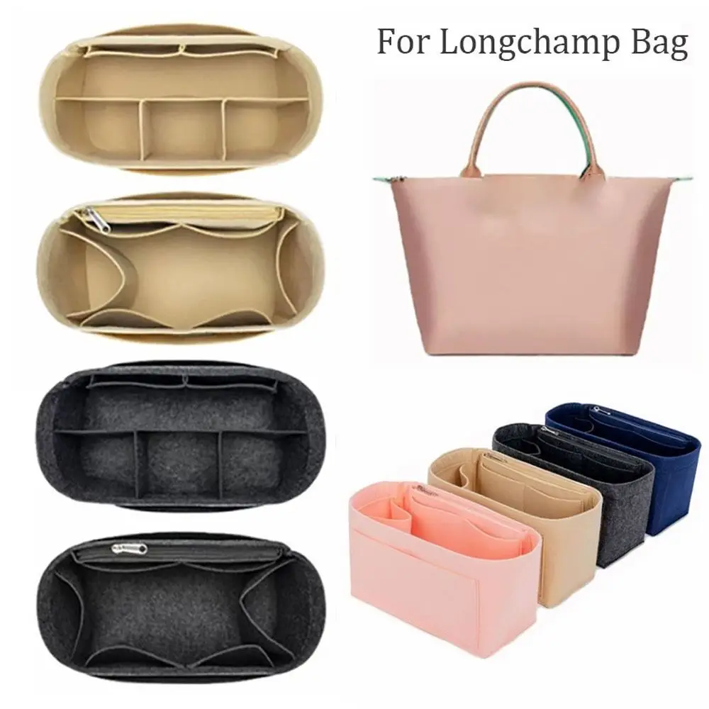 For Longchamp High-quality Felt Handbag Insert Bag Storage Bag Support Purse Liner Portable Organization Bag Organiser
