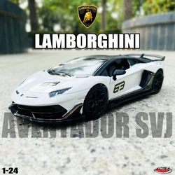 MSZ-modelo de coche de aleación Lamborghini aventurador SVJ, juguete de colección de decoración artesanal, herramienta de regalo, fundición a presión, 1:24