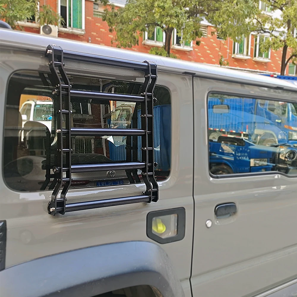 for Suzuki Jimny 19+ JB64 JB74 JB64W JB74W Black aluminum car Rear ladder rack 4x4 side mounted ladders