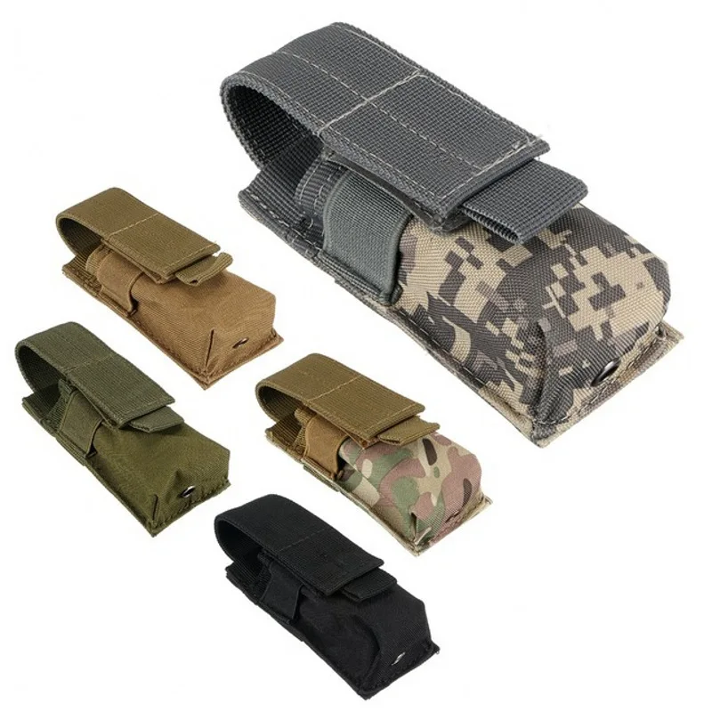 Molle Single Magazine Pouch M5 Flashlight Knife Holder EDC Tool Pouch Hunting Accessories Mag Holster Small Light Waist Bag