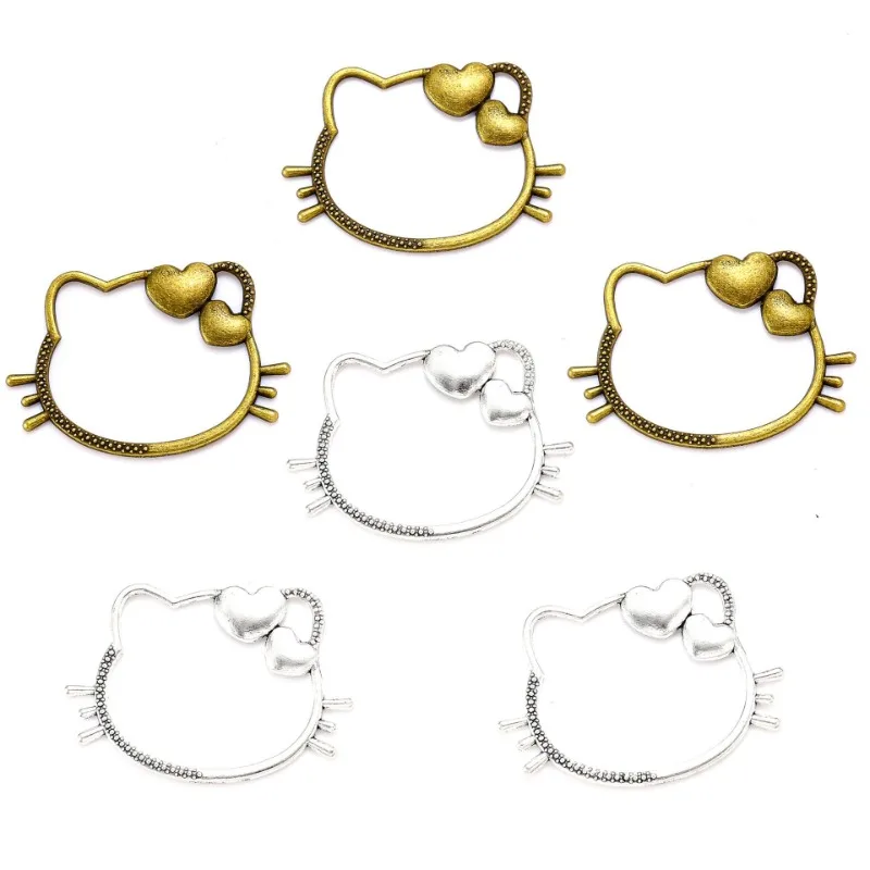 

10pcs Hello Kitty Accessory Kawaii DIY Alloy KT Furniture Hair Clip Water Cup Nail Women Products Decoration Girl Gift Wholesale