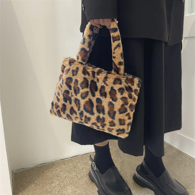 

Женские сумки, модная плюшевая женская сумка с леопардовым принтом, милая маленькая сумка, сумка
