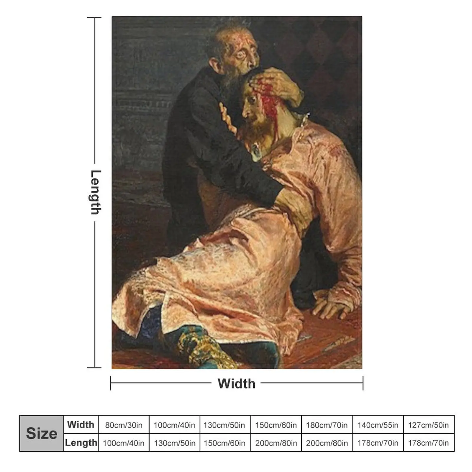 IVAN THE TERRIBLE AND HIS SON IVAN - ILYA REPIN Throw Blanket Retros Warm Cute Soft Blankets