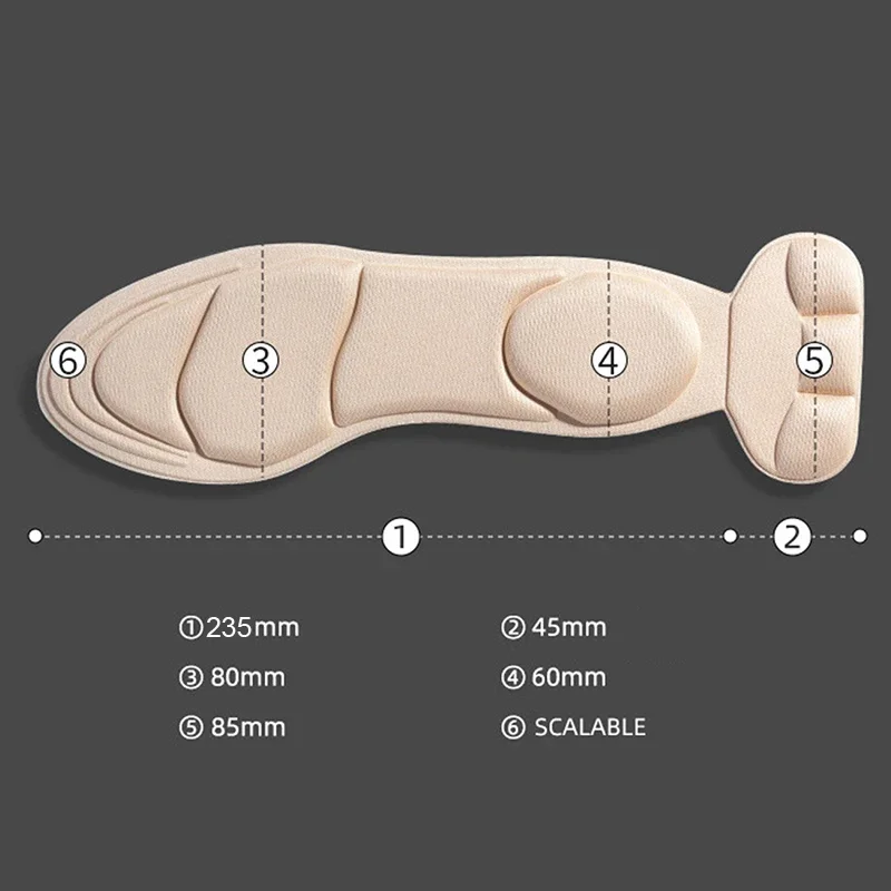 Memory Foam Insoles Women High-heel Shoes Insoles Anti-slip Cutable Insole Comfort Breathable Heel Protection Massage Shoe Pads image 6