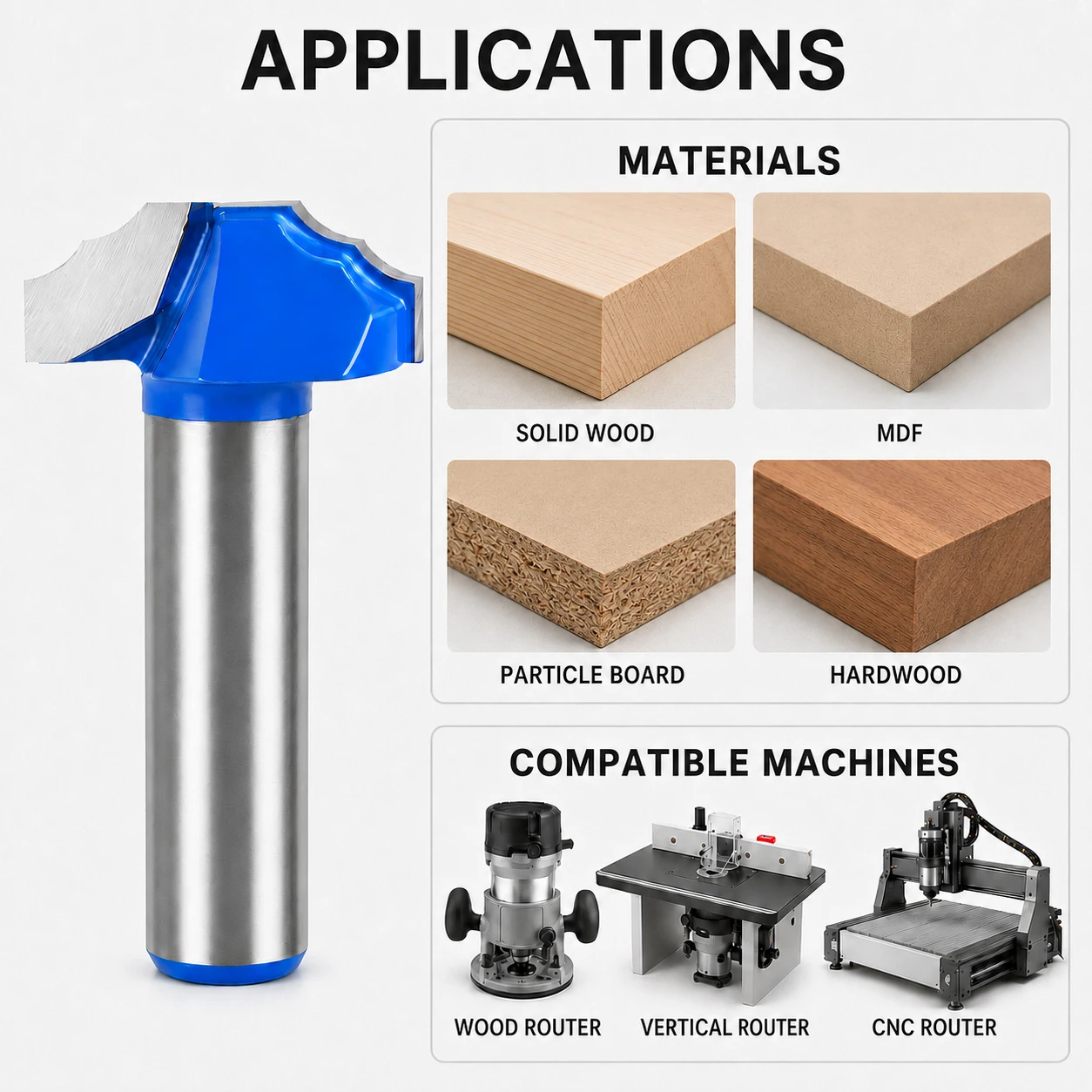 Cabinet Door Molding Double R Profile Router Bit 1/2