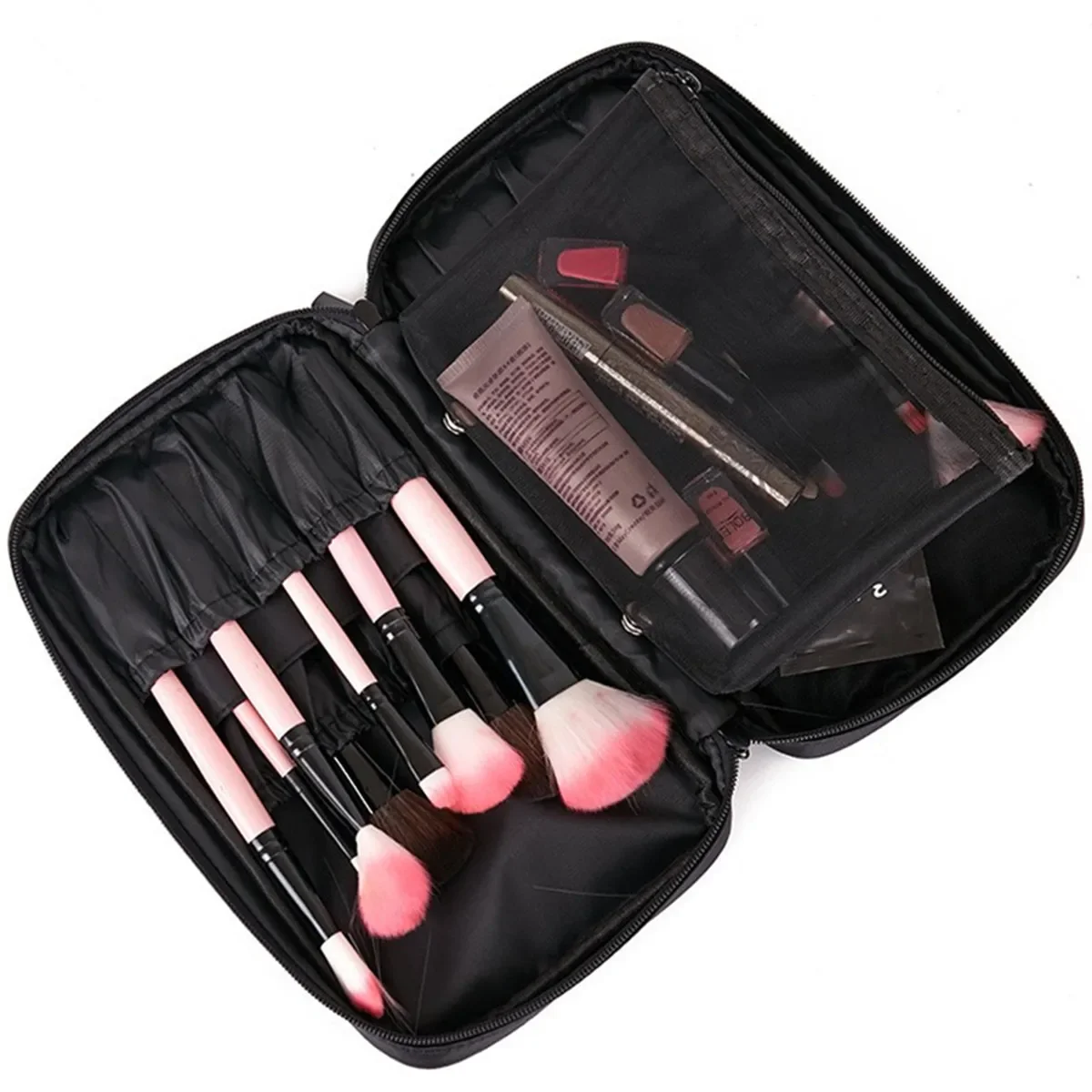 Portable Makeup Bag Cosmetics Make Up Brush Toolkit Woman Travel Storage Pack Mini Handbag Waterproof Tool Box Zipper Packback