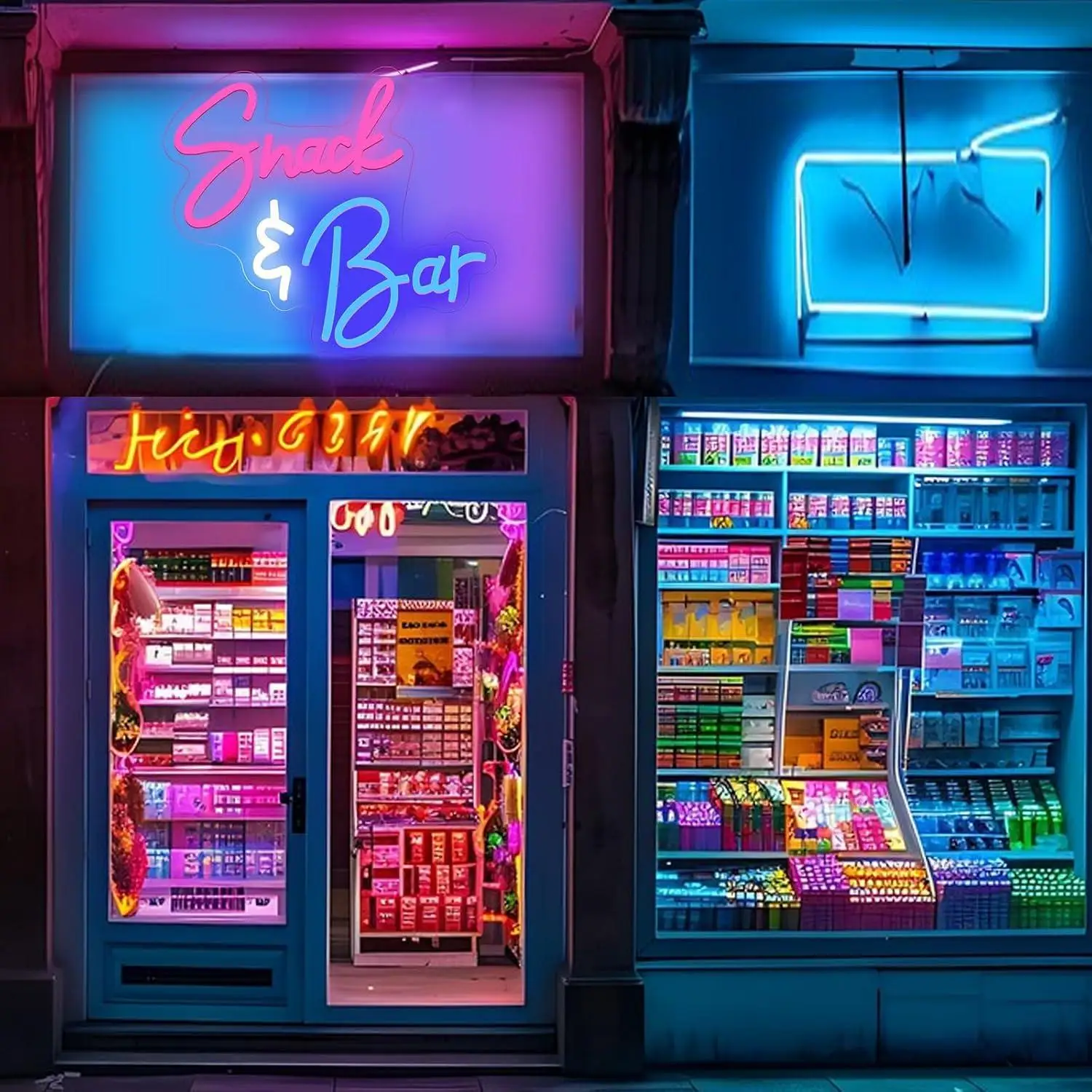 Snack Bar Neon Sign USB Powered LED Dimmable Neon Lights for Cake Candy Shop Coffee Bar Home Front Window Decor Signboard Light
