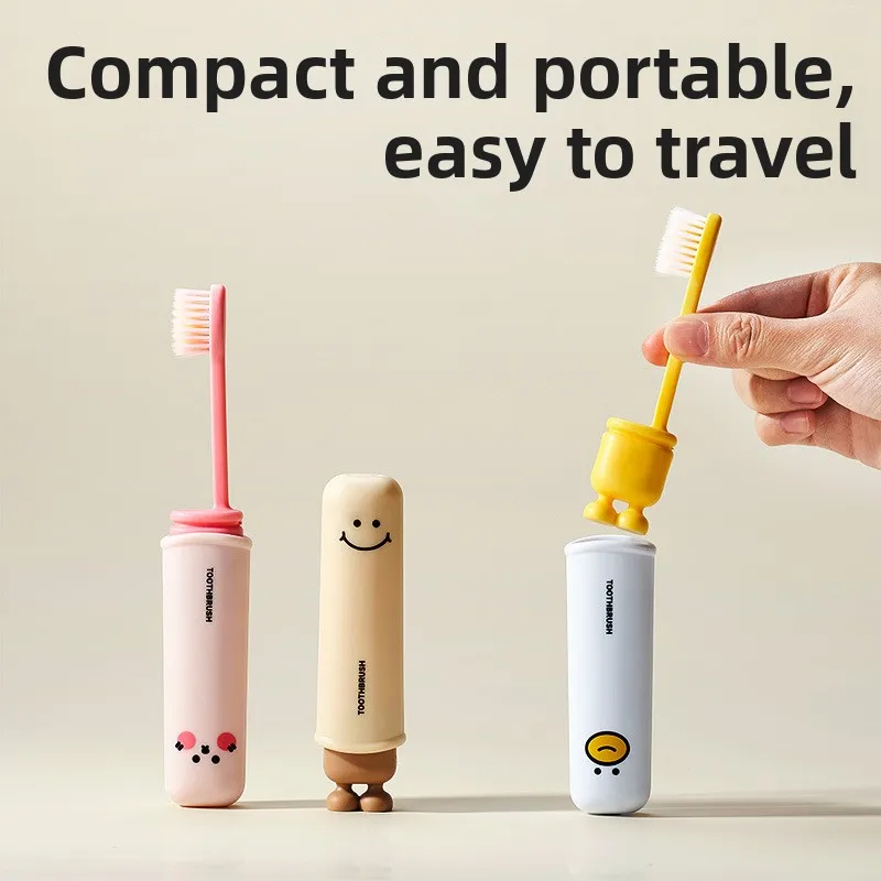 

Foldable Travel Toothbrush Independent Pack Portable Multifunctional Soft Hair Children's Dust-proof Small Head Toothbrush