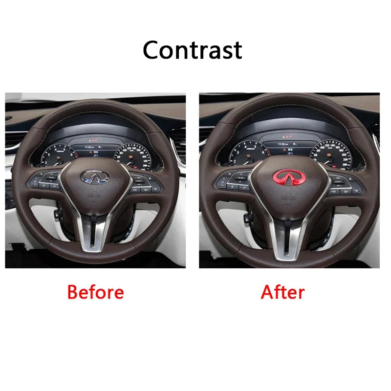 1pcs Car Steering Wheel Center Sticker for Infiniti FX35 Q50 G35 G37 G20 QX56 QX50 QX60 QX80 Stingray Q45 QX70 FX37 Accessories