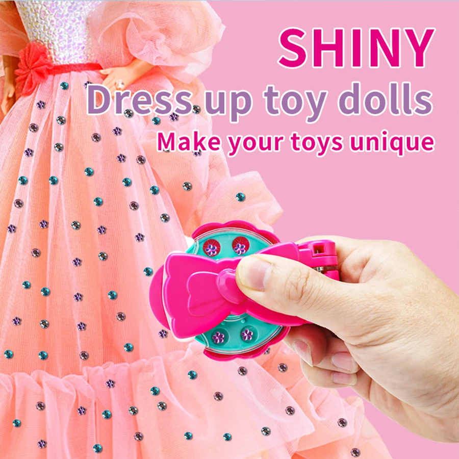 1 مجموعة/100 قطعة/120 قطعة/220 قطعة مجوهرات الشعر الصحافة فيلم الماس إكسسوارات الشعر لتقوم بها بنفسك مجموعة لعب الأطفال فستان المنزل #6