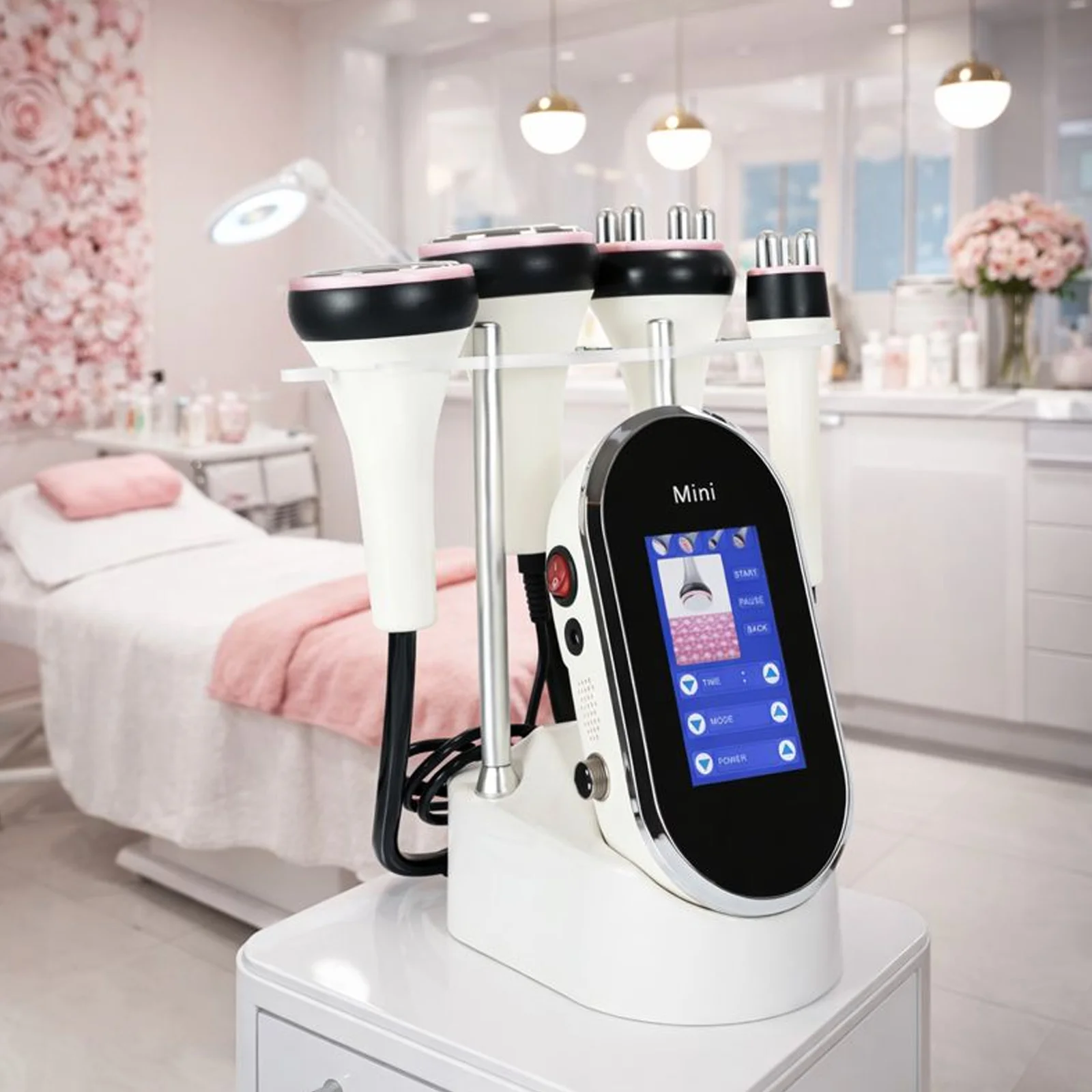 （Overseas Warehouse Shipment） Professional 40K Cavitation Machine for Body Slimming Fat Burning RF Massage Shaping Device