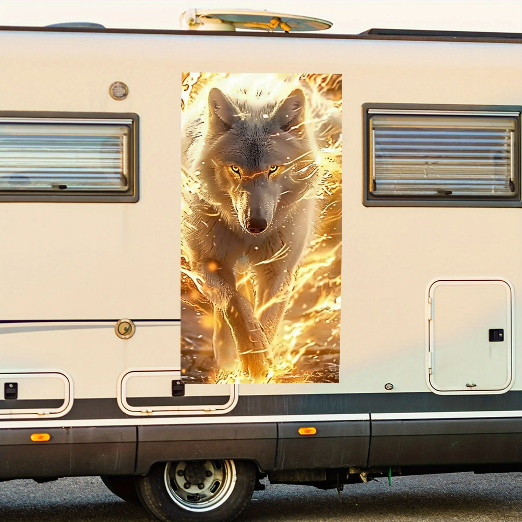 

Золотой огненный волк, автомобильная наклейка, виниловая наклейка на заднюю часть автомобиля, водонепроницаемые самоклеящиеся виниловые наклейки для хвоста и бампера автомобиля, Decorat