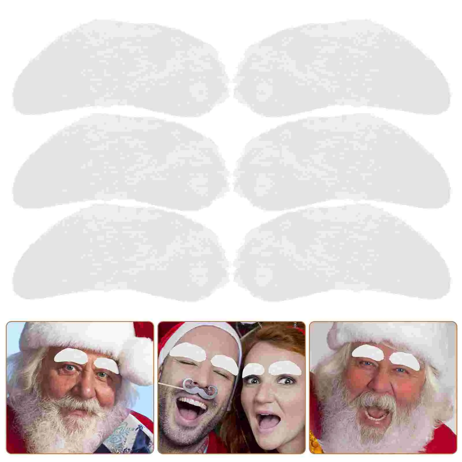 8 pares de cejas de Papá Noel, bigote falso, accesorios de disfraz para fiesta de Navidad, accesorios de Cosplay para el cabello