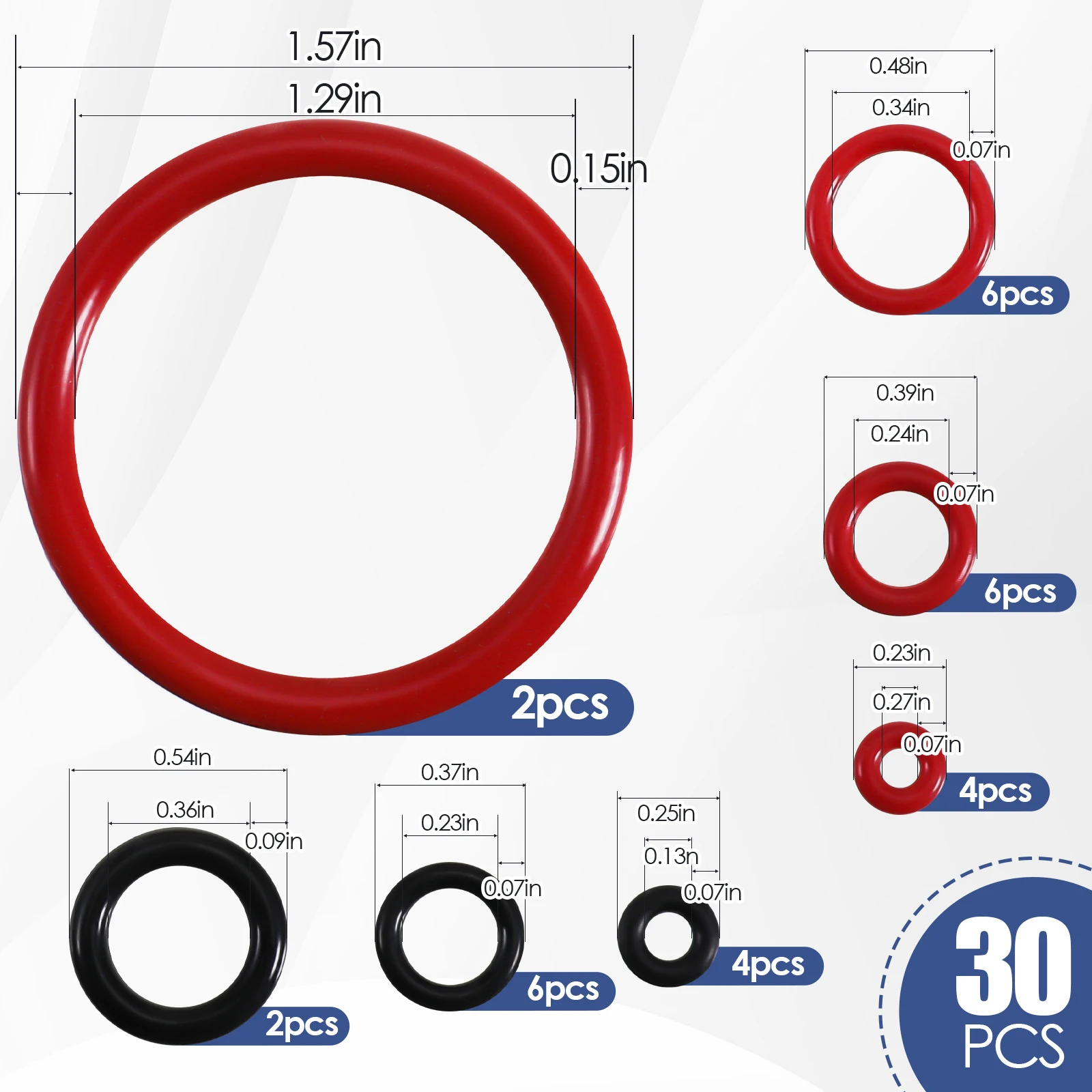 30Pcs Coffee Machine Parts High-Elasticity Rings Coffee Machine Silicone Sealing Ring Kit Quick Easy Problem-Free In Machines image 3