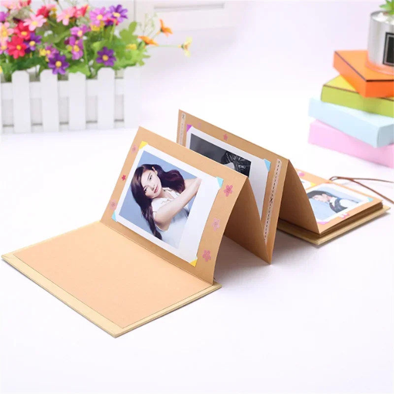 1Pcs 6/8 Inch Photo Album Hand Made Hardcover A4 Paste Type Kraft Paper Wedding Anniversary Scrapbook