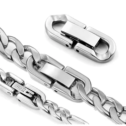 2pcs Stainless Steel Fold Over Clasp Extenders Bayonet Buckle for DIY Chain Bracelet Necklace Jewelry Making Supplies No Fade