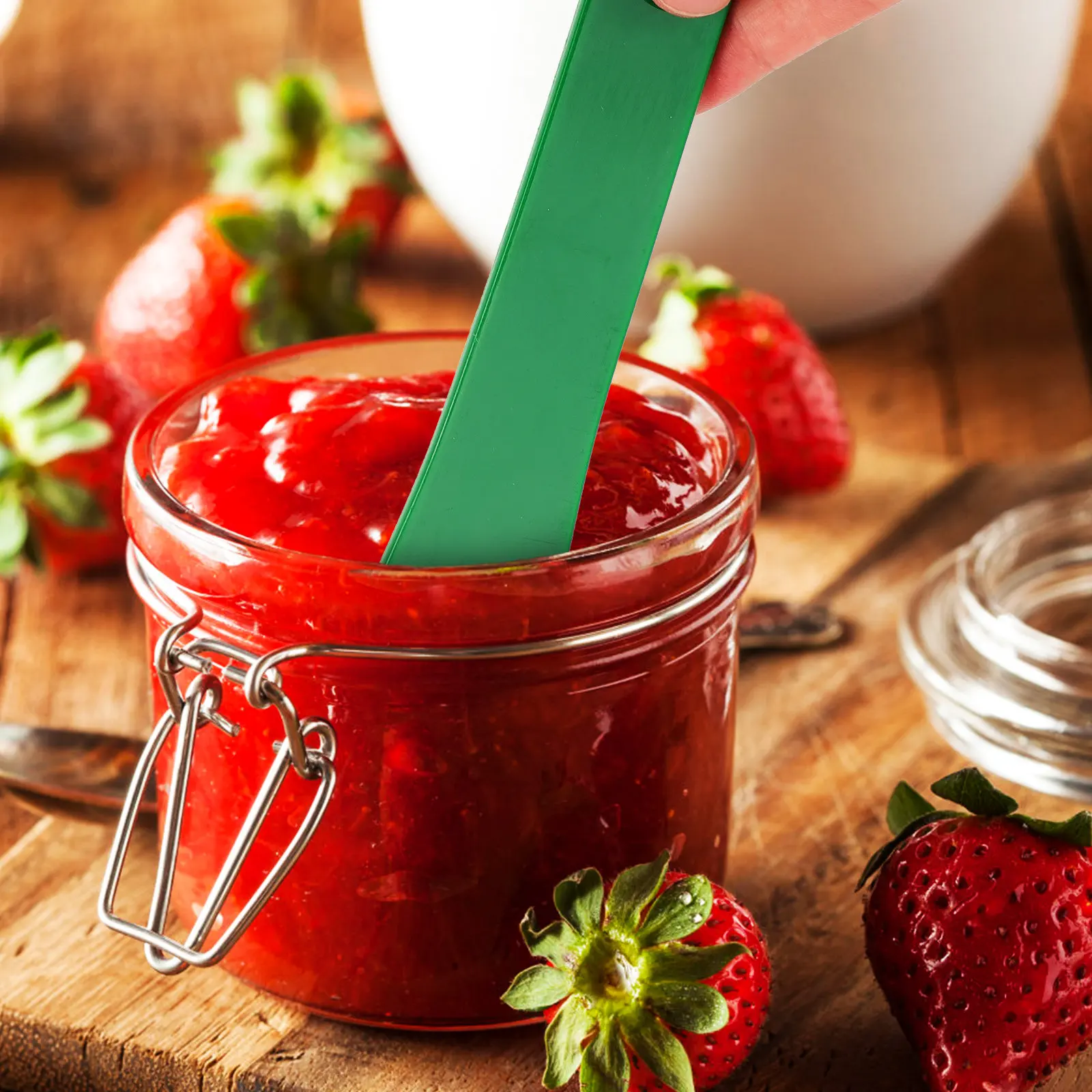 Removedor de burbujas para conservas reutilizable, medidor de burbujas de plástico resistente para fresas, arándanos, mermelada, salsa de tomate, salsa de pizza, 6 uds.