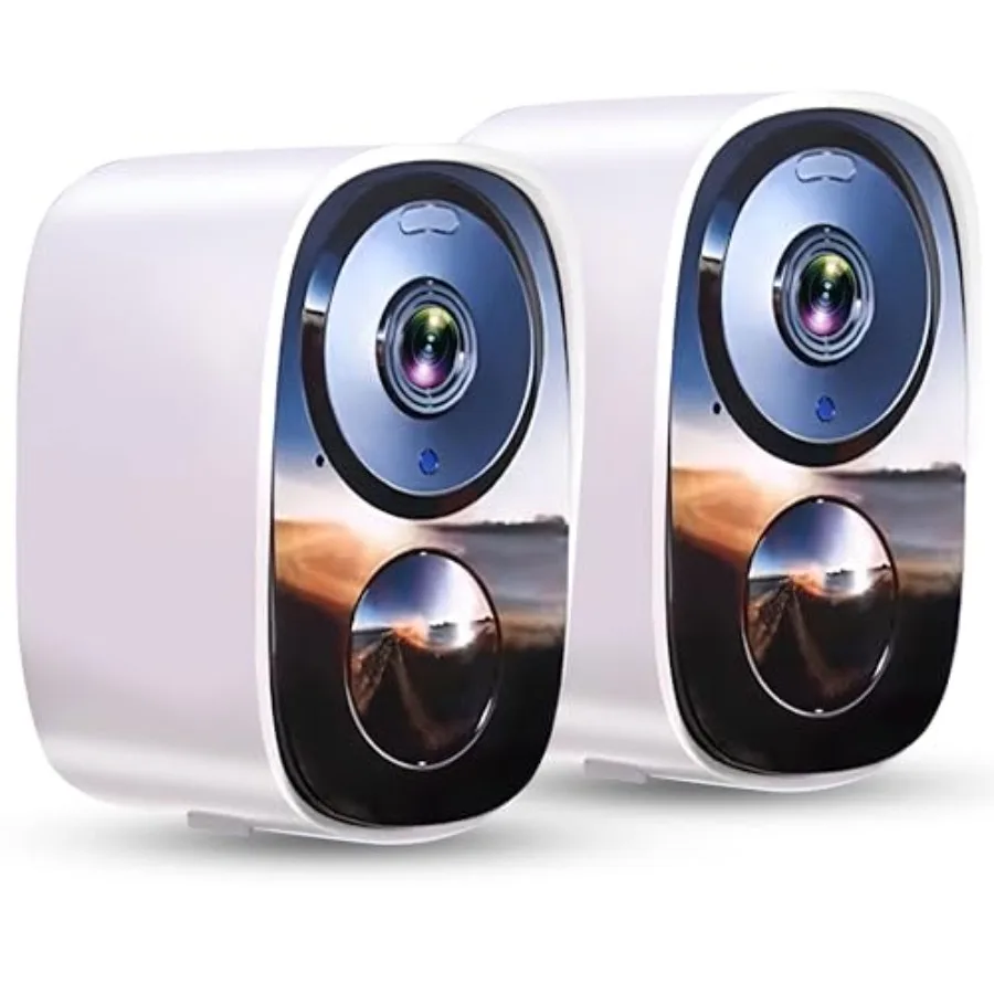 

Outdoor security cameras for wireless surveillance, 2K resolution, black, waterproof with AI motion detection, spotlight, siren
