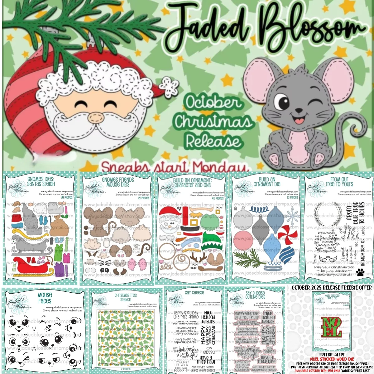 

Santa Ornament Sleigh Mouse Letter Metal Cutting Dies Clear Stamps Tree Stencil for DIY Decorating Scrapbook Card Christmas 2025