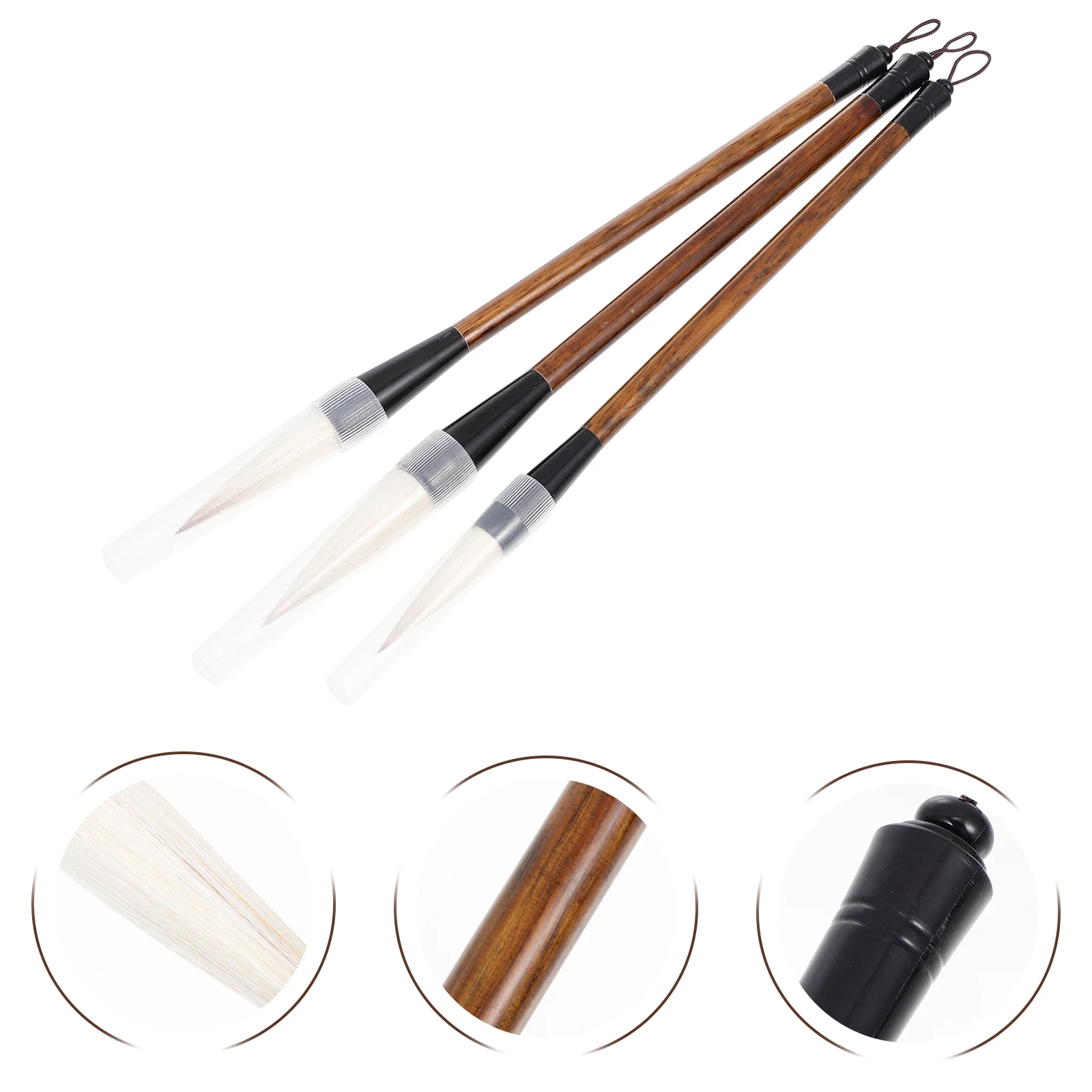 

3pcs Sumi Pens Chinese Calligraphy Art Writing Set Smooth Comfortable For Beginners Watercolor Ink Brush Calligraphy Accessory