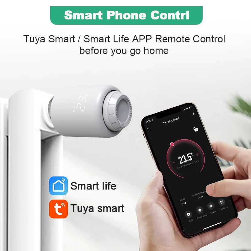 Tuya Zigbee Smart Thermostatic Radiator Actuator Valve Head Zigbee Gateway Temperature Controller Alexa Google Home Smart Life