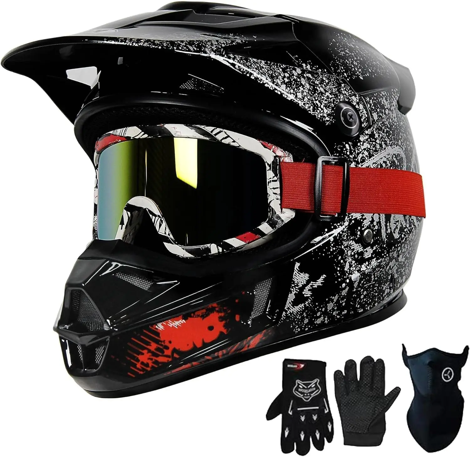 

DOT Approved Kids ATV Helmet with Visor Electric Dirt Bike for Kids 8-14 Lightweight Multi Sport Motorcycle Helmet for Boys Girl