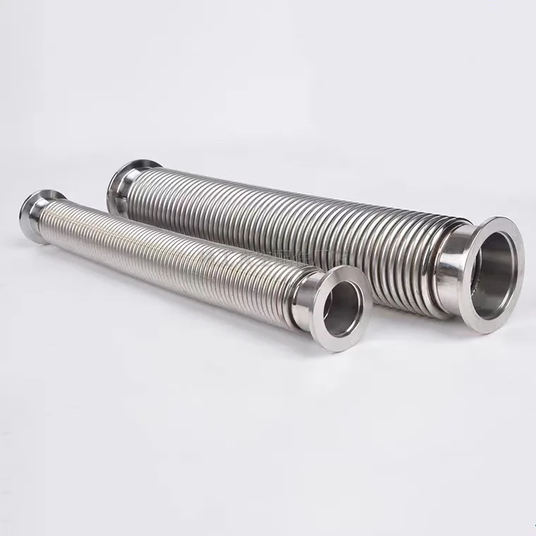 KF40 100-1000mm Length Stainless Steel Flexible Pipe Bellows Expansion Hose Bellows Pipe Connector Fitting Flange Vacuum Bellows