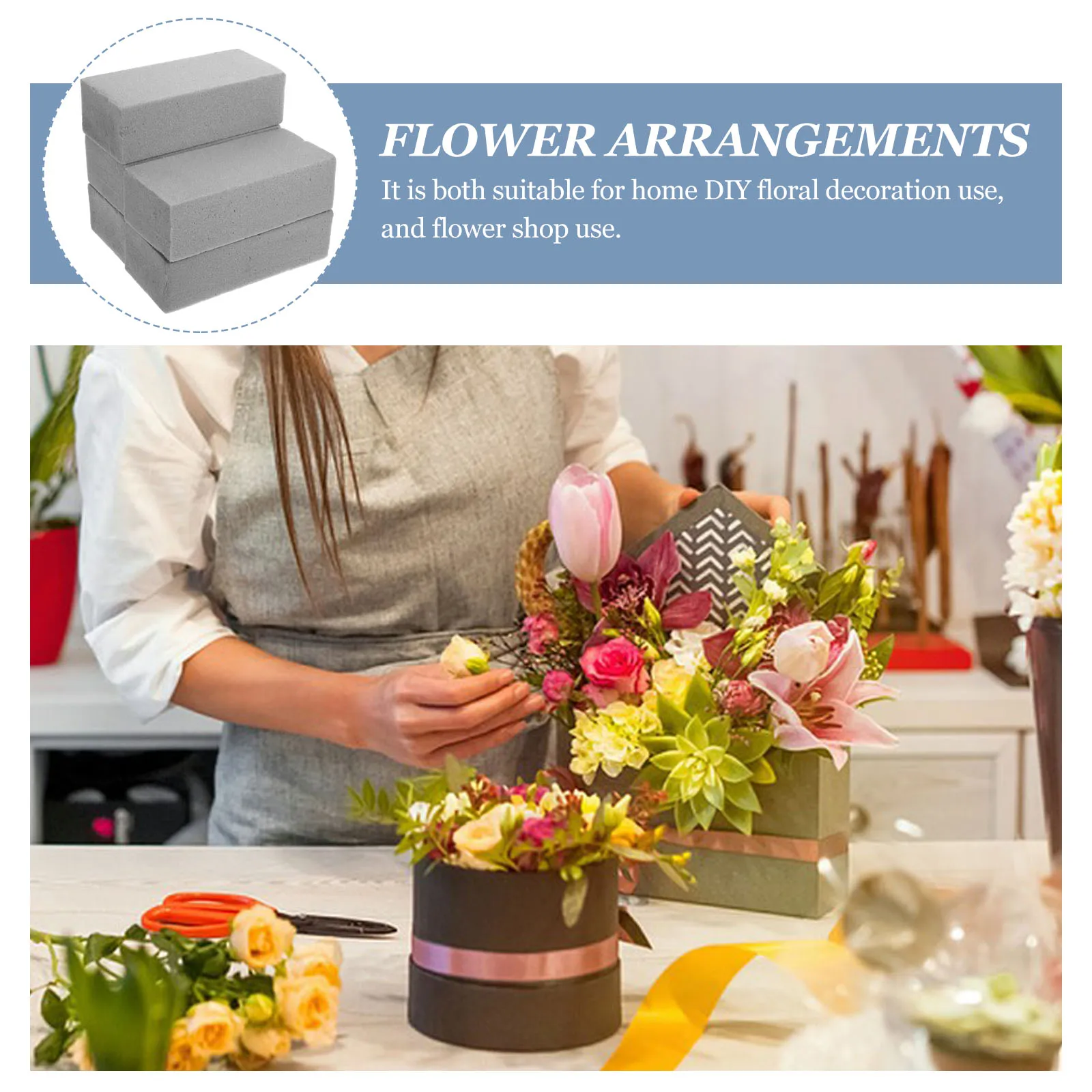 

10pcs Rectangular Flower Mud For Diy Floral Arrangements Fresh Flowers Holder Wedding Decoration Florist Supplies Base Blocks