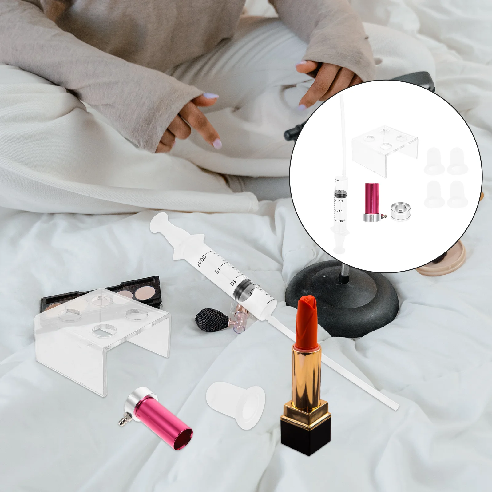 1セットの口紅作成ツールキットには、DIY化粧品用の型アクセサリーが含まれており、シンプルな使用方法、ポータブルデザイン、リップクリームに最適です。