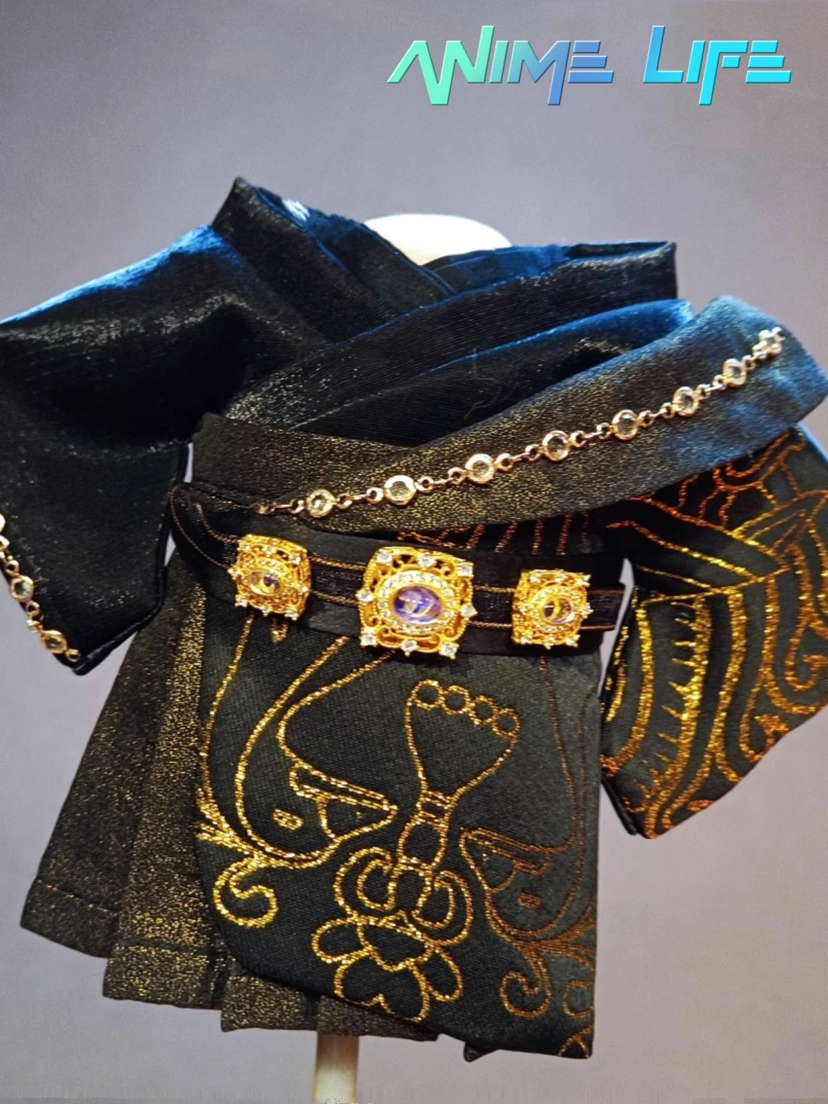 Original Handmade Royal Childe Ancient Suit For 20cm Doll Toy Black Golden Clothes Costume Cosplay Cute Kids Gift P