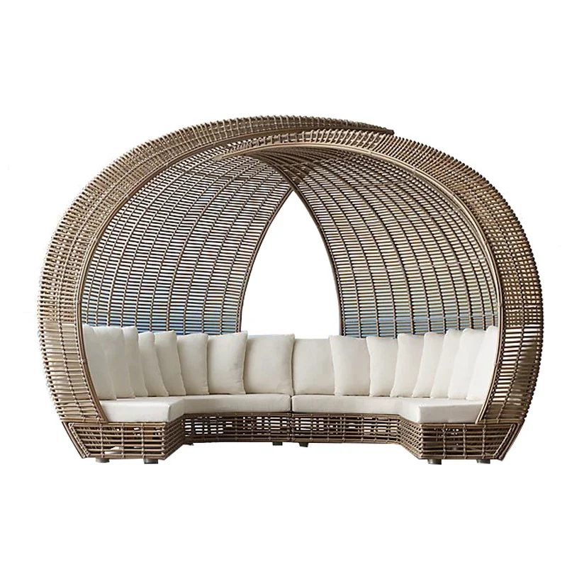 Creative Large Bird's Nest Rattan Chair Sofa Combination Resort Sun Room Courtyard Outdoor Luxury Sofa Outdoor Garden Sofa Set